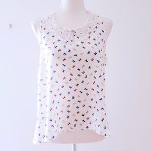 Maude crochet collar dainty print blouse